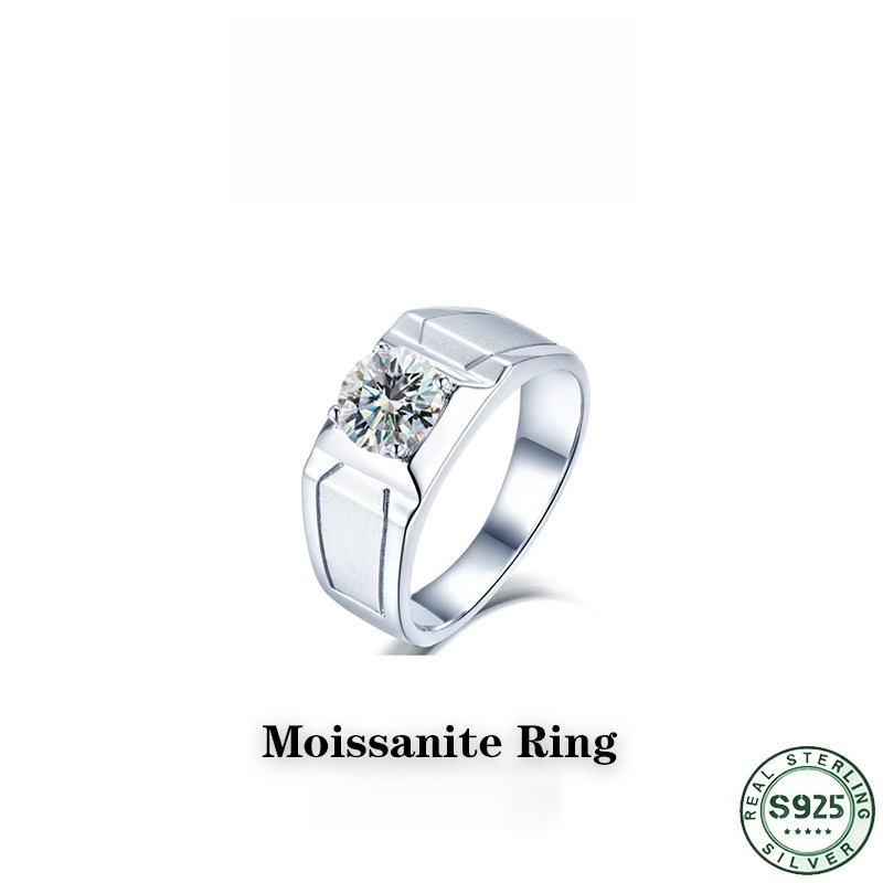 Moissanite Engagement Ring 1 Carat - Популярное кольцо из серебра 925 пробы,