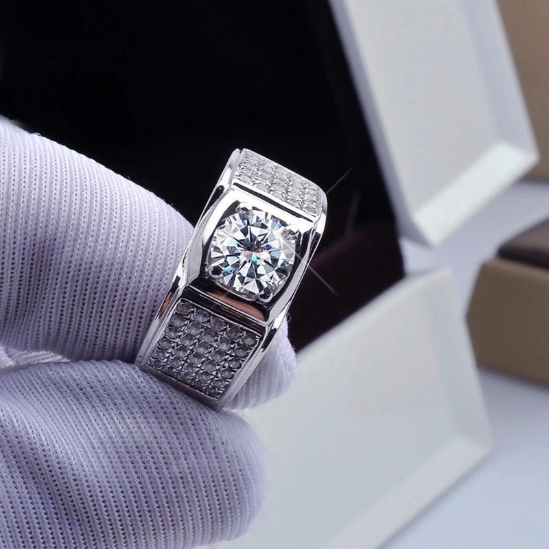 Moissanite Engagement Ring 1 Carat - Новое мужское кольцо с четырьмя когтями,