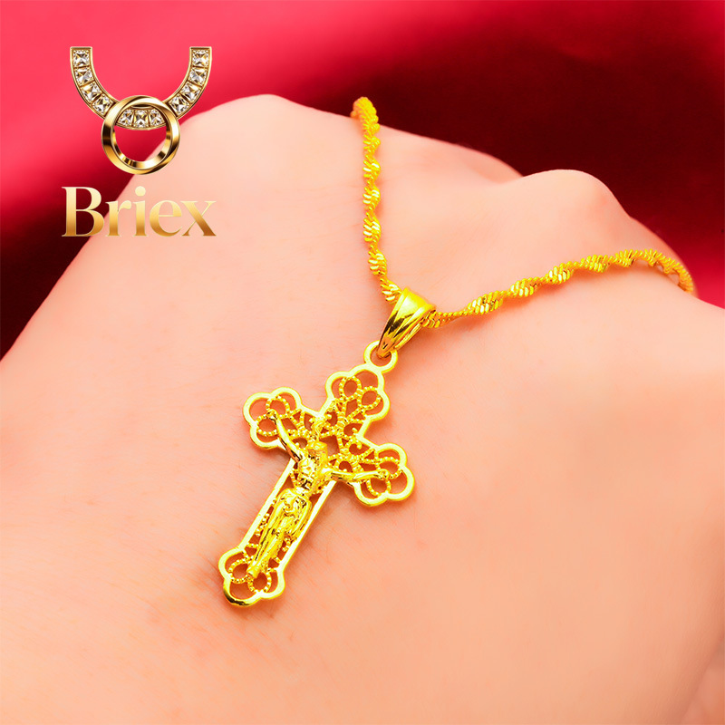 Cross Pendant Necklace Gold - Винтажное золотое колье с крестом от