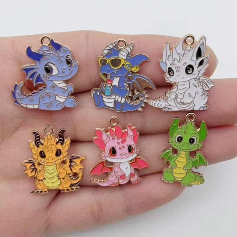Earrings - 10 шт. персонализированных милых подвесок-дракончиков в