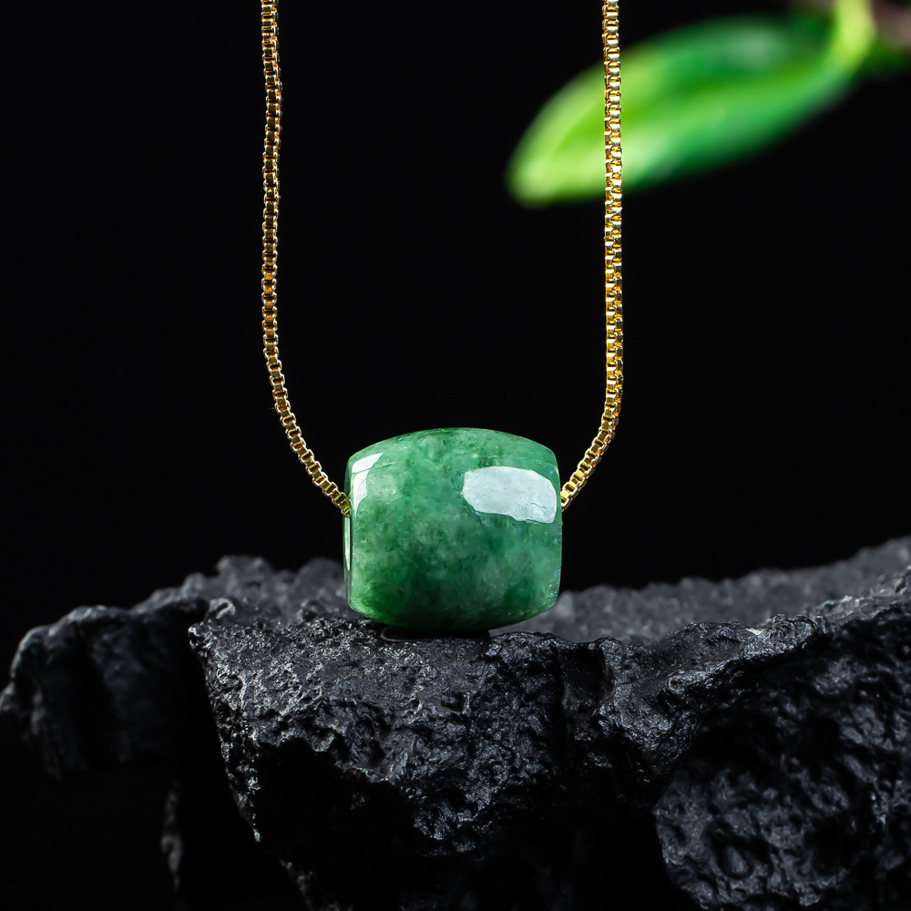 Necklaces - Натуральный настоящий нефритовый кулон из бисера,
