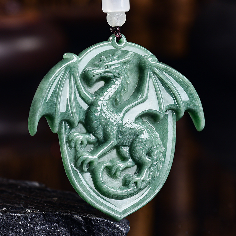 Necklaces - Натуральный бирманский нефритовый кулон-дракон, ожерелье с