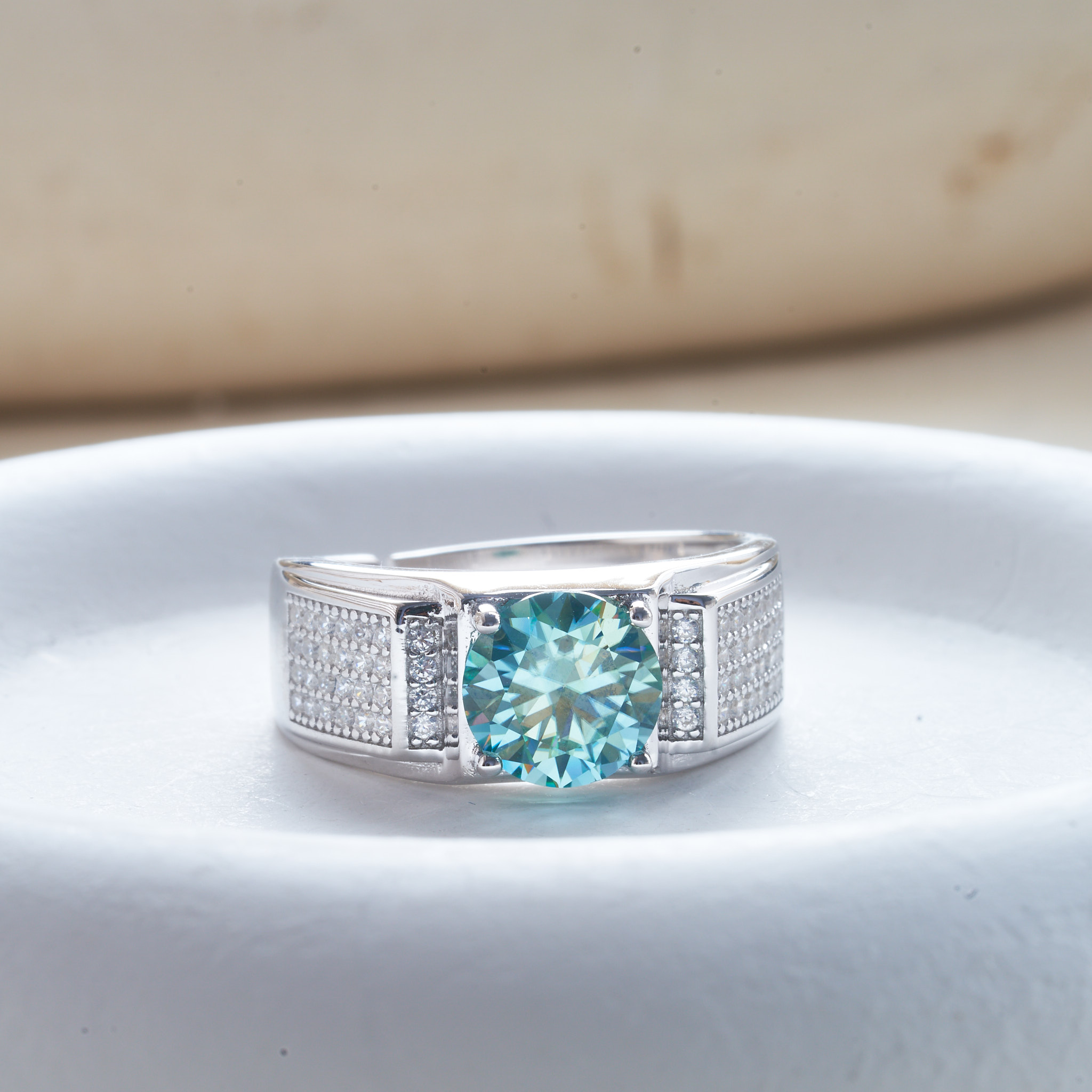 Кольцо Муассанит мужское из се – обзор и цена Moissanite Engagement Ring 1 Carat
