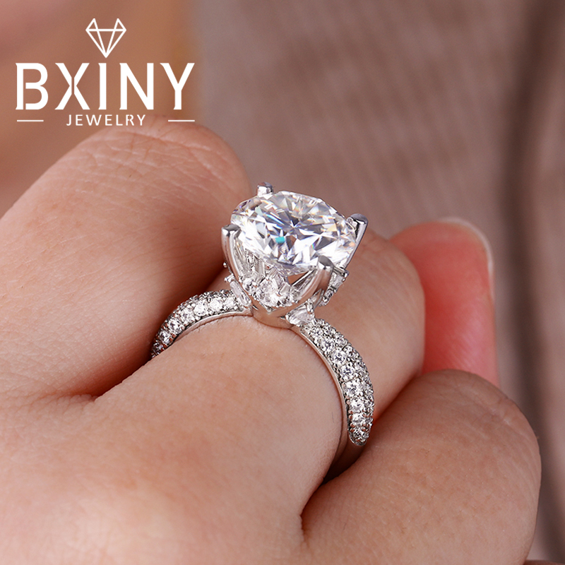 BXINY D цвет 5CT кольца с муас – обзор и цена Moissanite Engagement Ring 1 Carat