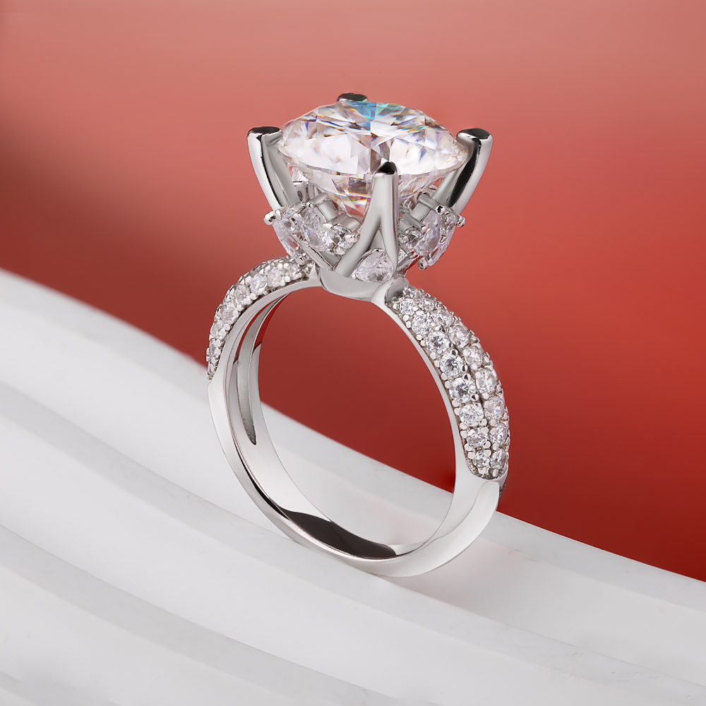 BXINY D цвет 5CT кольца с муас – обзор и цена Moissanite Engagement Ring 1 Carat