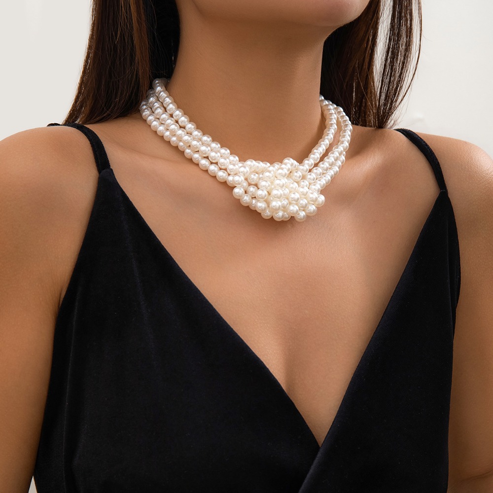Модное ретро-колье с черно-бел – обзор и цена Pearl Choker Necklace Vintage