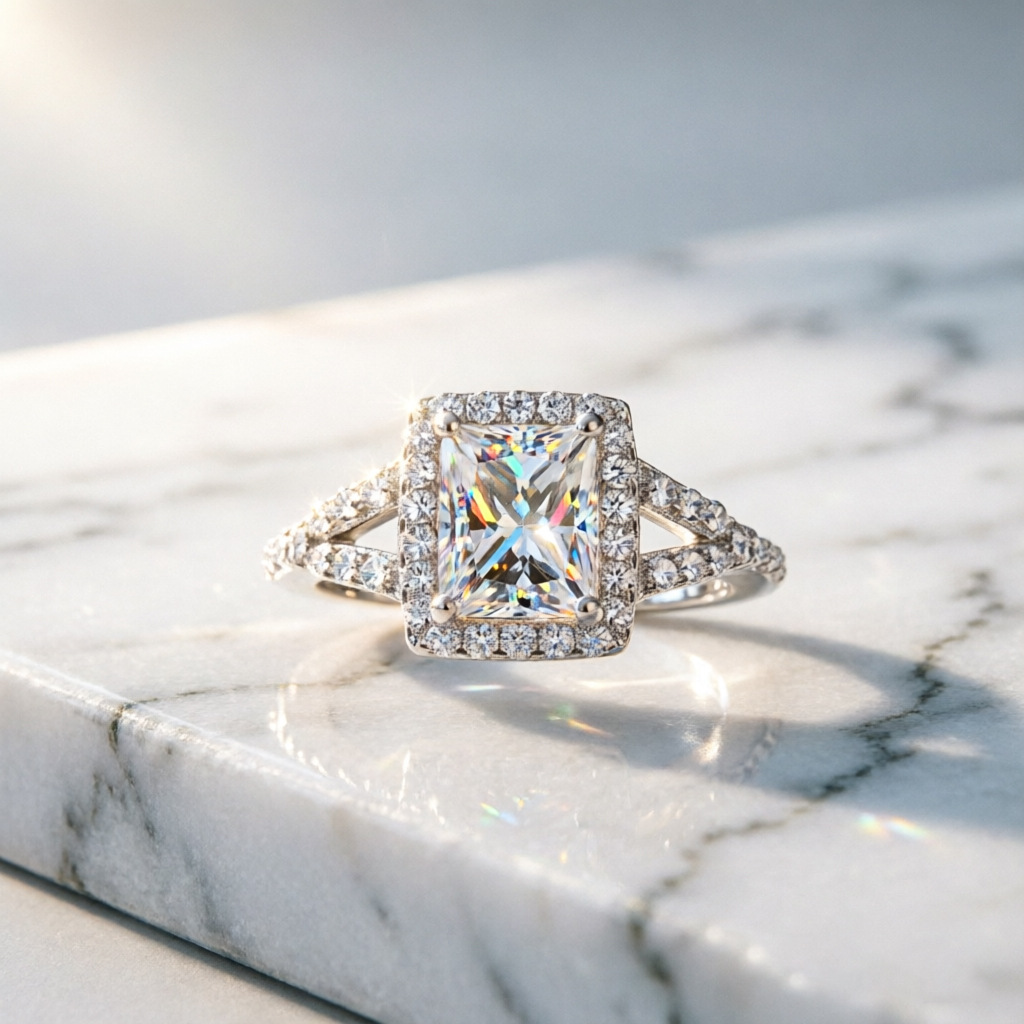 Популярное модное кольцо из 10 – обзор и цена Moissanite Engagement Ring 1 Carat