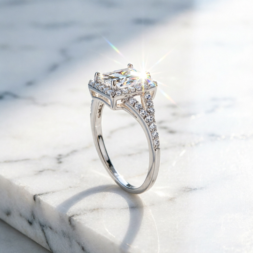 Популярное модное кольцо из 10 – обзор и цена Moissanite Engagement Ring 1 Carat