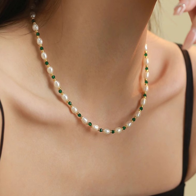 Изящное ожерелье Minar из зеле – обзор и цена Pearl Choker Necklace Vintage