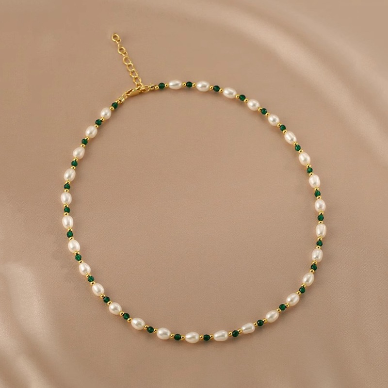 Изящное ожерелье Minar из зеле – обзор и цена Pearl Choker Necklace Vintage