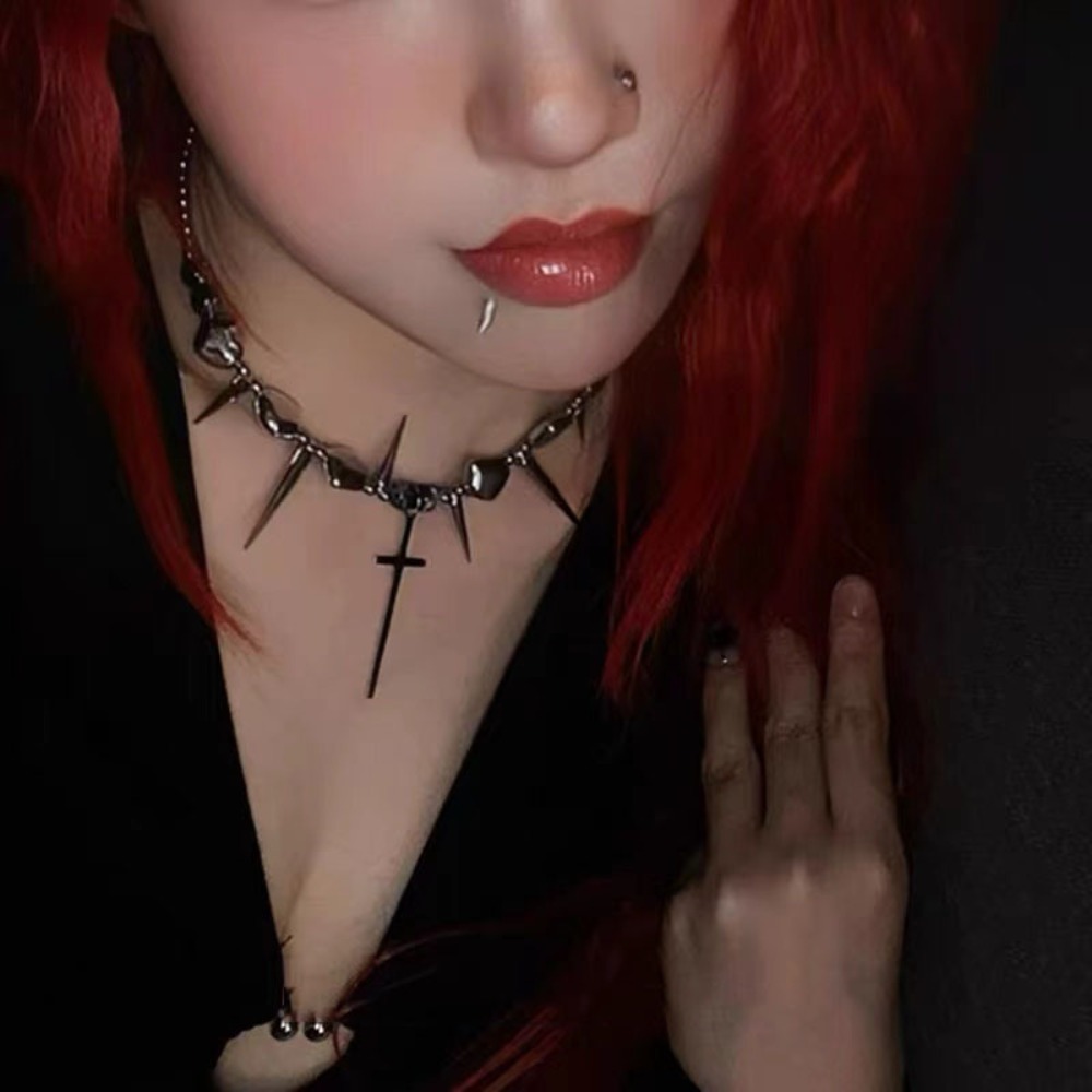 Ожерелье-чокер Y2K с шипами, к – обзор и цена Goth Punk Spike Choker